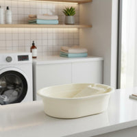 Combined Washboard Basin Anti-Slip Feet Laundry Tub with Washboard Large Capacity Laundry Scrub Basin for Students, Dormitory