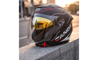 Aerodynamic Half Helmet with Sun Visor | Vented, Half Helmet with Quick Release Buckle, for Street Commuting