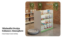 Supermarket Island Shelf Adjustable Shelves Double-Sided Display Shelf Heavy-Duty Double Sided Display Rack for Store Owners, Supermarkets, Pharmacies