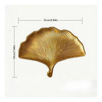 Golden Ginkgo Leaf Tray Decorative Iron Tray with Gold Finish Stylish Jewelry Dish Lightweight for Bathroom Counter