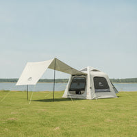 Quick-Inflate Inflatable Camping Tent with Awning Waterproof Tent with Awning Spacious Sturdy for Campers, Families, Weekend Trips