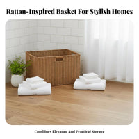 Narrow Laundry Bin Waterresistant Narrow Woven Bin Space-Saving for Students