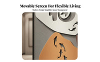 Double-Sided Folding Panel Partition Freestanding Room separater Minimalist design Privacy Screen Portable for property owners, Students, Office Workers, Entryway, Studio Apartment, Restaurant, teleconference Calls