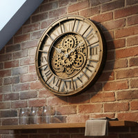 Retro Gear Wall Gear Timepiece Exposed Gears Home Decor Quartz Movement