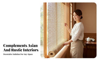 Rustic Design Roll-up Bamboo Curtain Sun Blocking Outdoor Bamboo Curtain Multi-Purpose Patio Privacy Shade Handwoven for Interior Designers, DIY Enthusiasts, Room Partitions, Restaurants, Tea Houses, Doorways