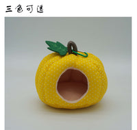 冬季保暖鹦鹉棉窝鸟用防寒鸟窝鸟房子南瓜造型过冬舒适取暖鸟巢