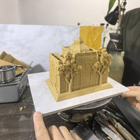 Retro European Courtyard House Model Kit