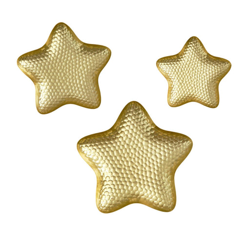 3 Pieces Wrought Iron Tray Raised Edges Star-Shaped Tray Ornamental