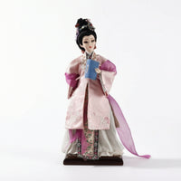 Chinese Opera Figurine Cultural Figurine with Display Base Detailed Traditional Chinese Doll for Desk, Shelf