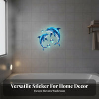 Dolphin Bubble Wall Sticker Self Luminous Dolphin Sticker Removable Luminous Sea Animal Decal for Kids, Washroom, Toilet, Bedroom