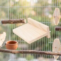 Wood Parrot Perch Stand for Birds, Built-in Screw Mount Cockatiel Perch, Stable Budgie Perch and Bird Perch for Cage Resting