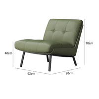 Single Sofa Chair Comfortable Seating Lounge Chair Faux Leather Cushion Contemporary Upholstery Suitable for Office Reception Living Room Cafe Guest Area