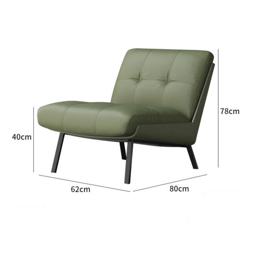 Single Sofa Chair Comfortable Seating Lounge Chair Faux Leather Cushion Contemporary Upholstery Suitable for Office Reception Living Room Cafe Guest Area
