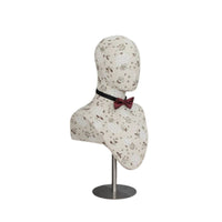 Male Mannequin Head Easy to Assemble Fabric Covered Display Head Stable