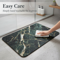 Diatomaceous Earth Bath Mat, Non-Slip Absorbent Quick Dry Bathroom Floor Mat with Marble Pattern