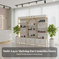 Cosmetic Display Cabinet Large Capacity Multi-Layer Product Display Rack Easy Assembly Beauty Salon Storage Shelf for Business Owners, Cosmetics Store