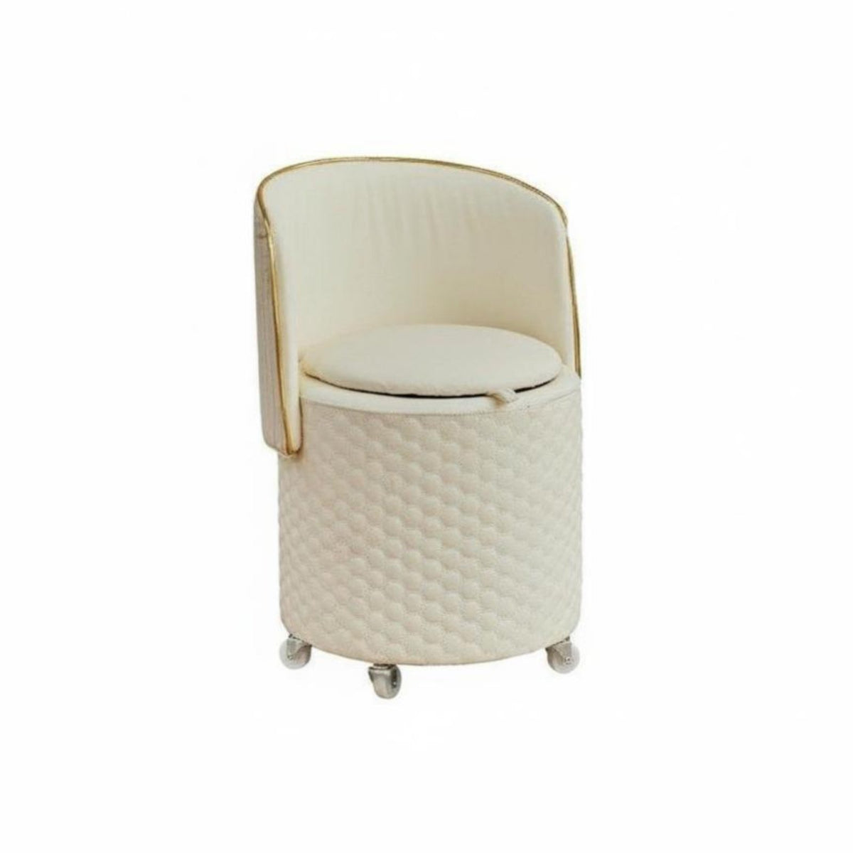 Wheeled Storage Stool 360° Swivel Rolling Storage Chair Scratch Resistant