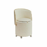 Wheeled Storage Stool 360° Swivel Rolling Storage Chair Scratch Resistant