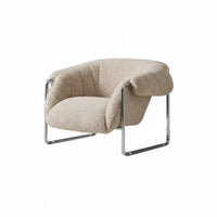 Upholstered Armchair Modernist Inspired Inspired Cylindrical Frame Armchair With Armrests Comfortable for Office Workers