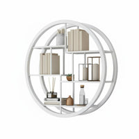 Wall-Mounted Display Shelf Nordic design Wire Frame Floating Shelf Space-Saving Sturdy for Decor fans, Homeowners, Bedroom