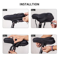 Thickened Silicone Bicycle Seat Cover with Straps