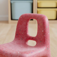 Rounded Edges Plastic Kids Backrest Chair Easy to Clean Single-Piece Molded Children's Seat Built-in Handle Speckled Toddler Stool for Toddlers, Kindergarten, Playroom, Outdoor