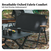 Two-Person Folding Bench Foldable Camping Chair Lightweight for Campers, Couples