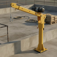 Pivoting Electric Crane with Winch Adjustable Arm Crane with Hook Heavy-Duty Hoist Compact for Mechanics, Builders, Workshop, Garage, Truck Bed