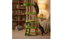 Multi-Level Feline Tree Top Lookout Feline Climbing Climbing Structure Soft