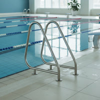 Stainless Steel Pool Handrail with Base Plate Surface-Mount Pool Handrail Polished Hardware Rustproof for Homeowners