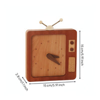 Wooden Alarm Clock Warm Brown Retro Desk Clock Analog Dial Table Decoration