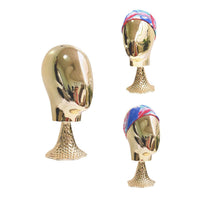 Gold Electroplated Head Model Display Stand for Headwear and Wigs