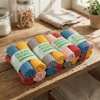 Microfibre Cloth and Microfibre Towel, Quick-Drying Cleaning Cloths, 30x30 cm Glass Cleaning Cloth, Pack of 4 Mixed Colors