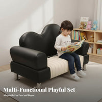 2 Pieces Keyboard-shapedShaped Sofa and Stool Playful Look Children's Furniture Ignites Creativity Transformable