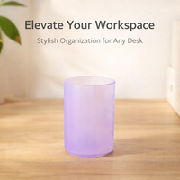 Blue Pen Organiser, Stackable Desk Organizer for Office, Transparent Desktop Storage for Stationery and Brush Holder