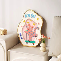 Dopamine Polka Dot Cat Tabletop Decorative Painting, Bedside Table Decor, Bedroom Wall Art, Entryway Cabinet, TV Cabinet Ornament