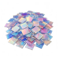 50 Pieces Square Acrylic Tile Translucent Holographic Acrylic Tile Easy to Cut