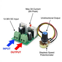 12V 24V 36V DC Motor Speed Controller, Robotic Motor Speed Adjustment, Compact PCB DC Motor Speed, 1 - Image 7