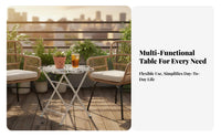 Folding Round Side Table Foldable Folding Outdoor Table Space Saving for Balcony