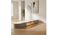 Minimalist Sleek-Profile Media Cabinet Modern TV Cabinet with Drawers Space-Saving Entertainment Center Versatile for Living Room