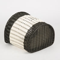 Yiteng Woven Rattan Laundry Basket Bathroom Guest Room Dirty Clothes Hamper Home Storage Semicircular Basket