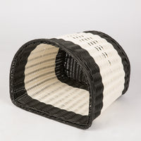 Yiteng Woven Rattan Laundry Basket Bathroom Guest Room Dirty Clothes Hamper Home Storage Semicircular Basket