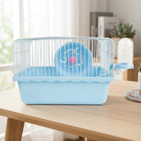 Hamster Cage and Travel Carrier, Single-Tier Small Animal Enclosure with Handle for Outdoor Travel, Small Hamster Cage