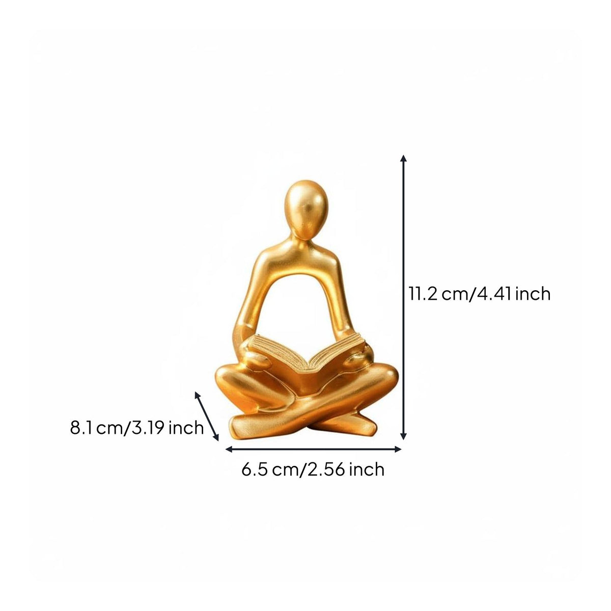 Reading Figurine Lustrous Finish Book Holder Statue Easy to Clean for Party