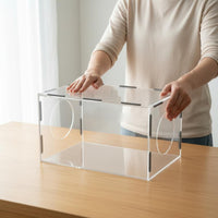 High Clarity Acrylic Grinding Dust Box Clear Vision Acrylic Dust Cover Box Safety Protection Transparent Grinding Guard Easy Cleaning for Crafters, Hobbyists, Jewelry Makers, Desktop, Craft Room