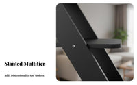 Modern Design Freestanding Divider with Shelves Floor-Standing Staggered Tier Shelving Unit Multi-Functional shelving unit Multifunctional for Home Office Users, Apartment Dwellers, Business Owners, Living Room, Bedroom, Entrymethod