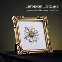 Photo Frame with European Embossed Relief Design for Home Decor, Resin Picture for Wall Decoration or Tabletop Display, Multiple Sizes