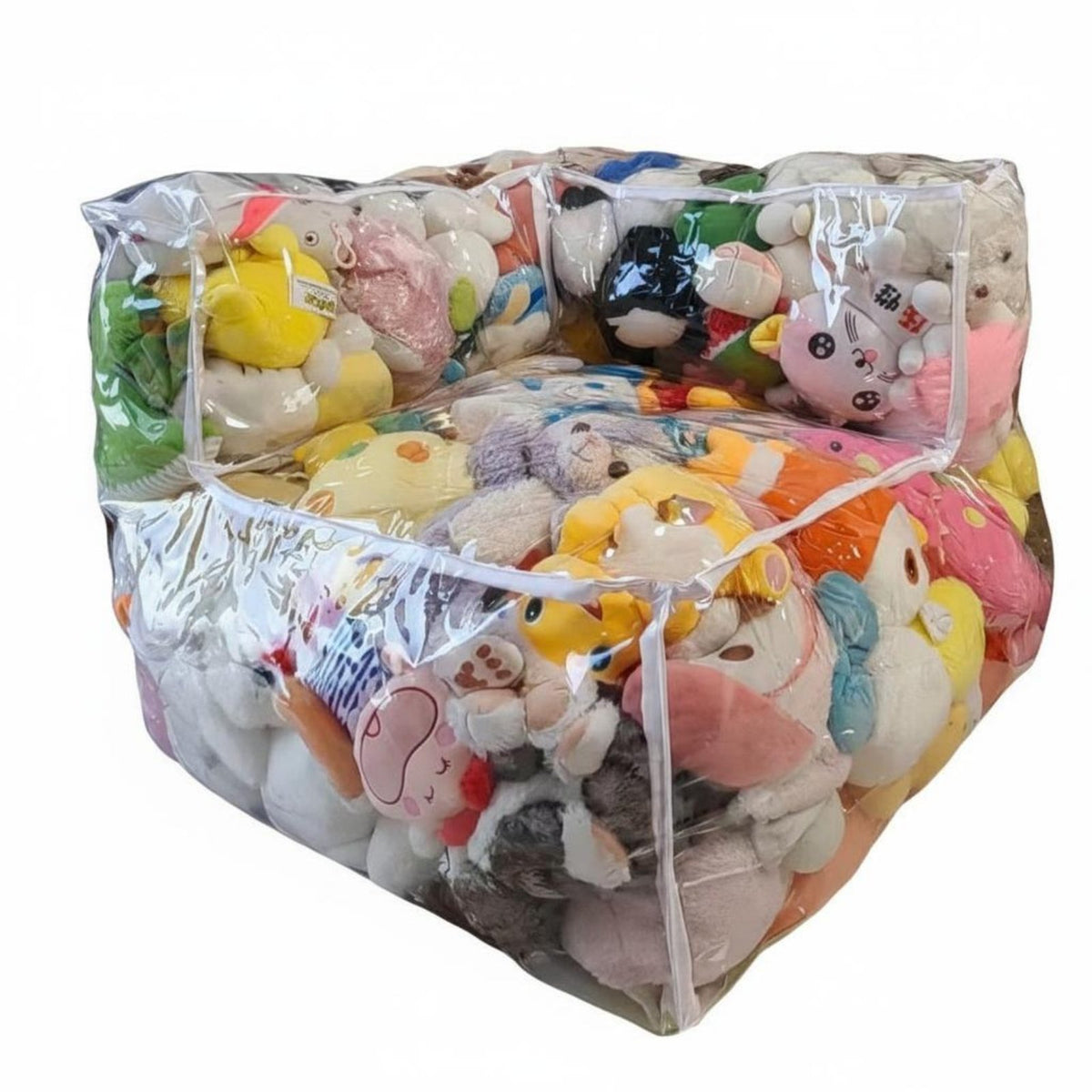 Easy to Fill Stuffed Creature Storage Bean Bag Space Saving Stuffed Creature Storage Chair Large Capacity for Toddlers, Teens, Playroom