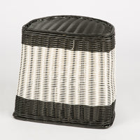 Yiteng Woven Rattan Laundry Basket Bathroom Guest Room Dirty Clothes Hamper Home Storage Semicircular Basket