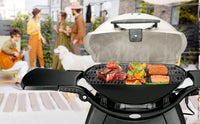 Cast Iron Grill Grate and Griddle Set for Weber Q100 Q1000 Q1200 (2 Pieces)